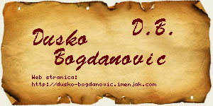 Duško Bogdanović vizit kartica